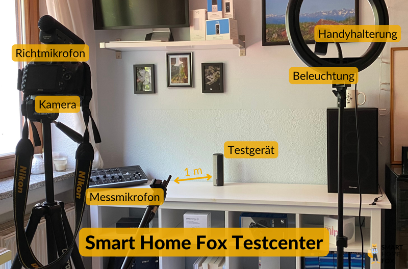 Foto des Testcenters mit Beschriftung